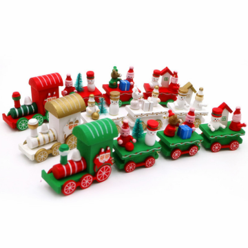 Christmas decoration, Christmas wooden Mini trains, Children's Christmas gift